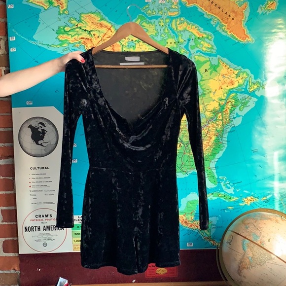 Urban Outfitters Velvet Romper - Picture 1 of 5